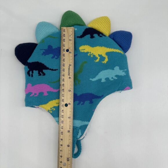 NWOT Cat & Jack Dinosaur Winter Hat 12-24 Mo Toboggan Trapper Hat Knit Fleece - Picture 7 of 8